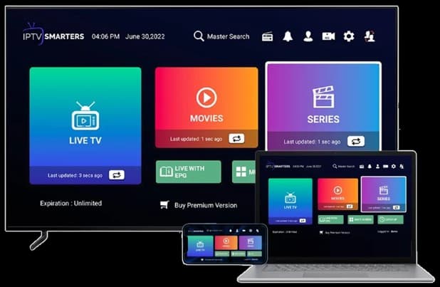 IPTV SMARTERS Interface - Multi-Device Streaming